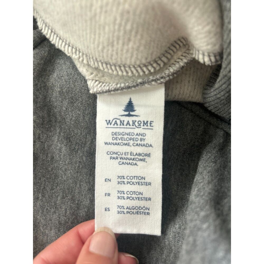 Wanakome Gray Funnel Neck Zip Hoodie with Rope Drawstrings - Picture 7 of 10